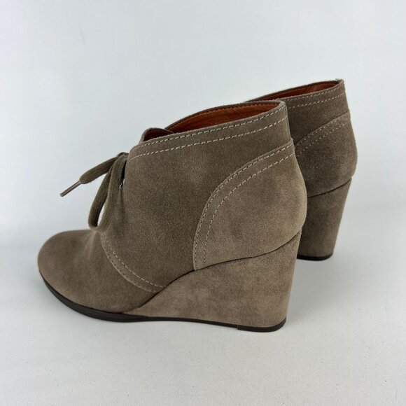 Lucky Brand Womens Seleste Suede Lace Up Wedge Bootie Taupe Beige size 8 - Picture 8 of 16